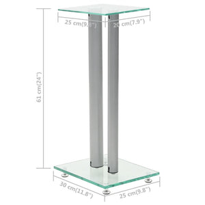 Lautsprecherständer Säulen Design Silber 2er Set