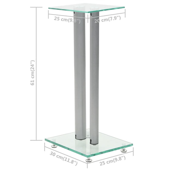 Lautsprecherständer Säulen Design Silber 2er Set