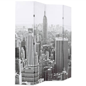 vidaXL Paravent pliable 160 x 170 cm New York de jour noir et blanc