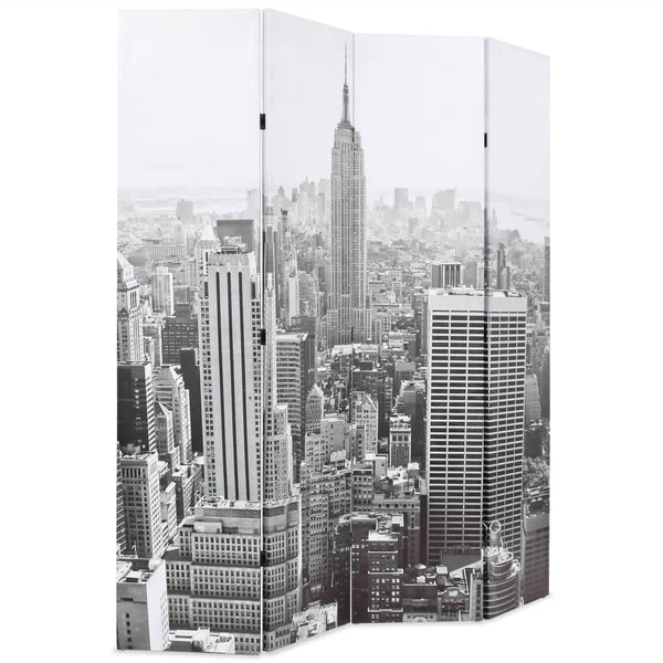 vidaXL Paravent pliable 160 x 170 cm New York de jour noir et blanc