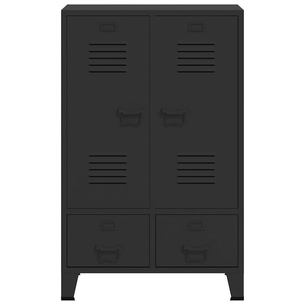 Kleiderschrank Metall Industrie-Stil 67 x 35 x 107 cm Schwarz