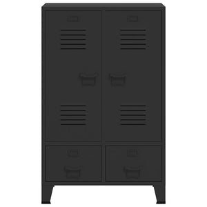 Kleiderschrank Metall Industrie-Stil 67 x 35 x 107 cm Schwarz