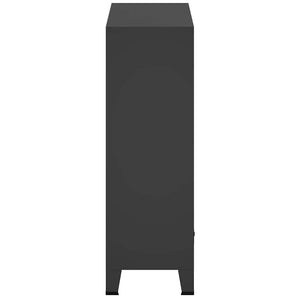 Kleiderschrank Metall Industrie-Stil 67 x 35 x 107 cm Schwarz