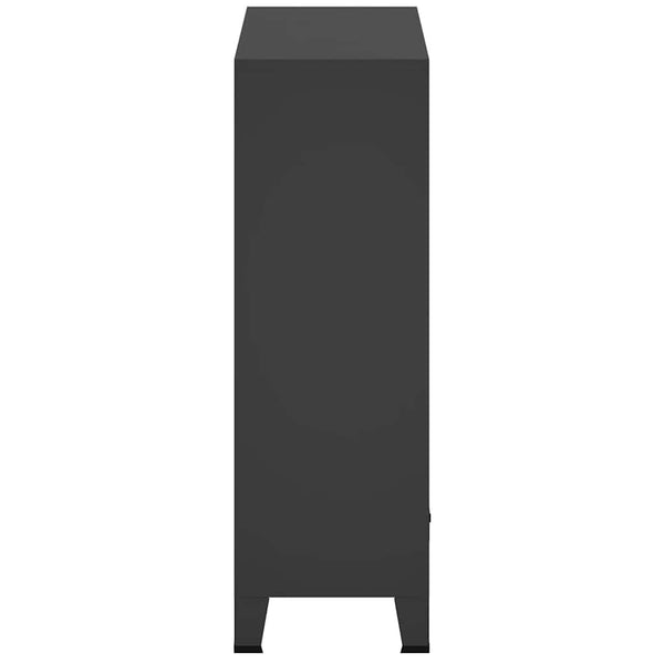 Kleiderschrank Metall Industrie-Stil 67 x 35 x 107 cm Schwarz