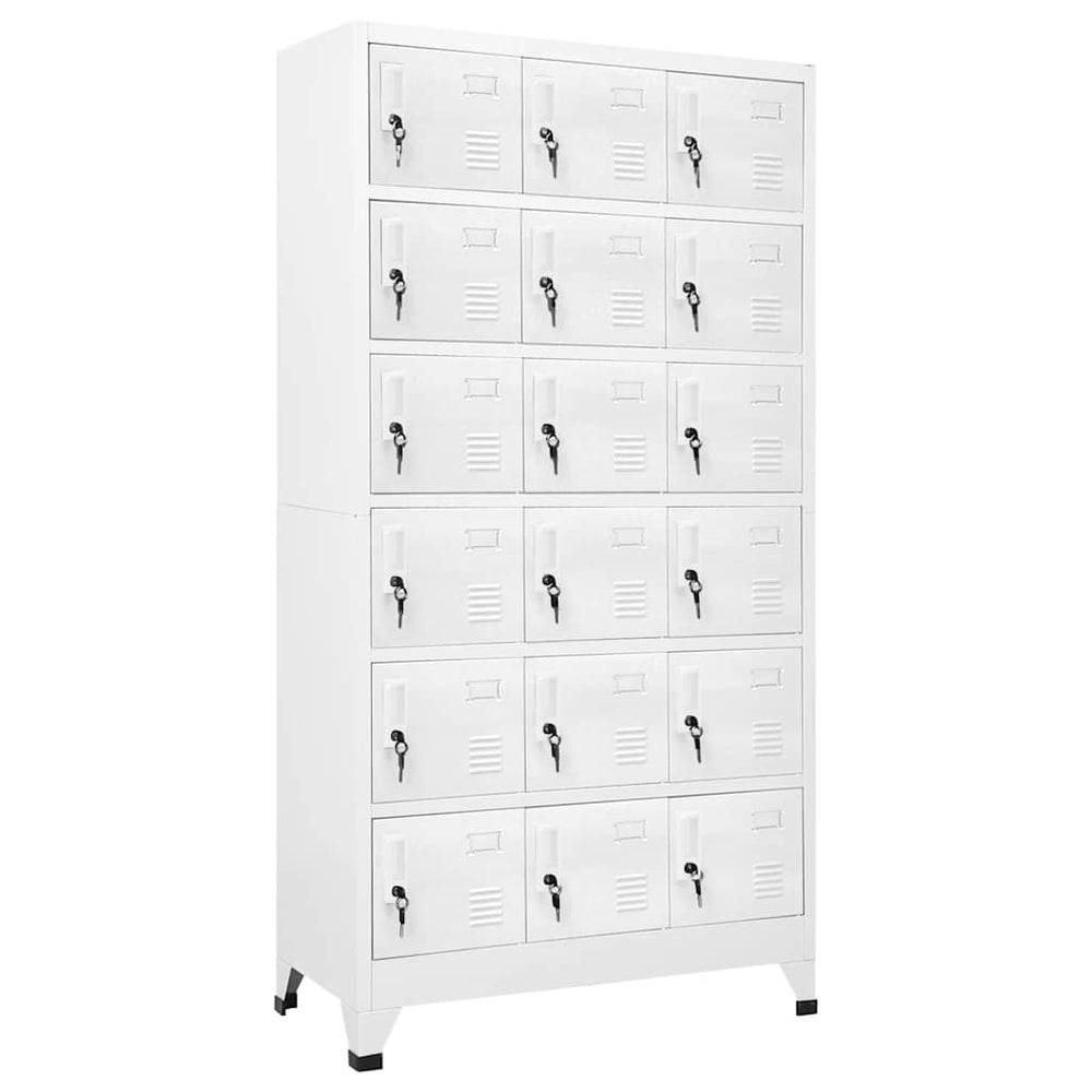 Schließfachschrank mit 18 Fächern Metall 90x40x180 cm