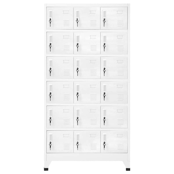 Schließfachschrank mit 18 Fächern Metall 90x40x180 cm