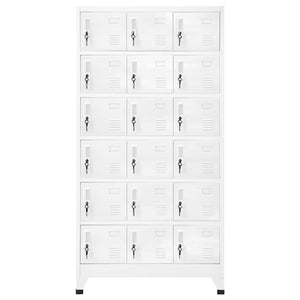 Schließfachschrank mit 18 Fächern Metall 90x40x180 cm