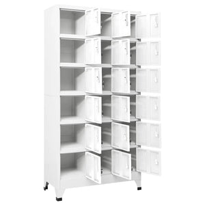 Schließfachschrank mit 18 Fächern Metall 90x40x180 cm