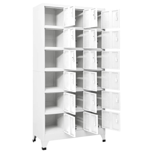 Schließfachschrank mit 18 Fächern Metall 90x40x180 cm