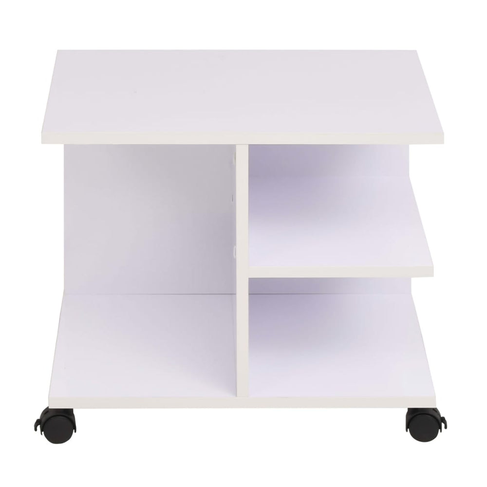 Beistelltisch mit Rollen 50×35×42 cm Weiß
