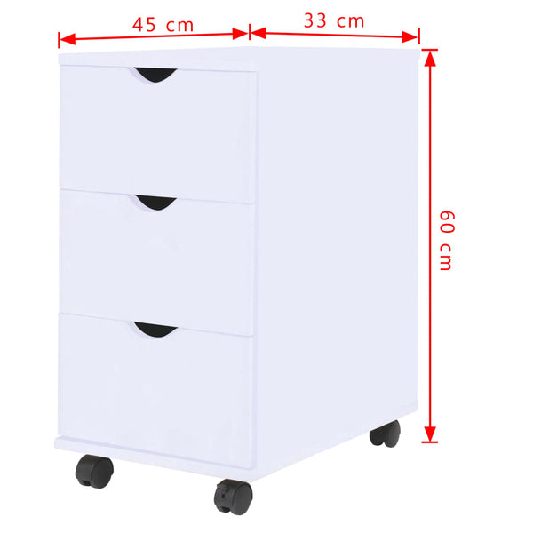 vidaXL Meuble de classement à tiroirs 33x45x60 cm Blanc