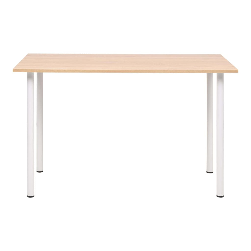 vidaXL Table de salle à manger 120x60x73 cm Chêne marron et Blanc