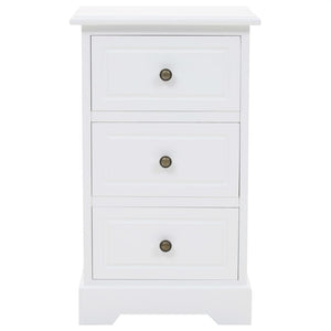 Nachtschrank MDF und Kiefernholz 35x32x59 cm