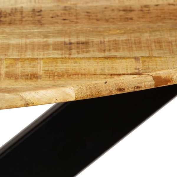 Esstisch Raues Massives Mangoholz und Stahl 120x77 cm