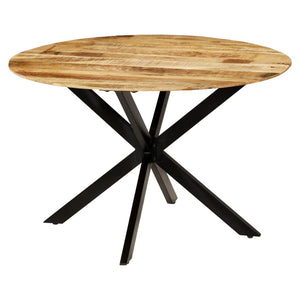 Esstisch Raues Massives Mangoholz und Stahl 120x77 cm