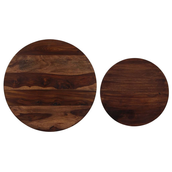 2-tlg. Couchtisch-Set Massivholz Akazie 60x35 cm