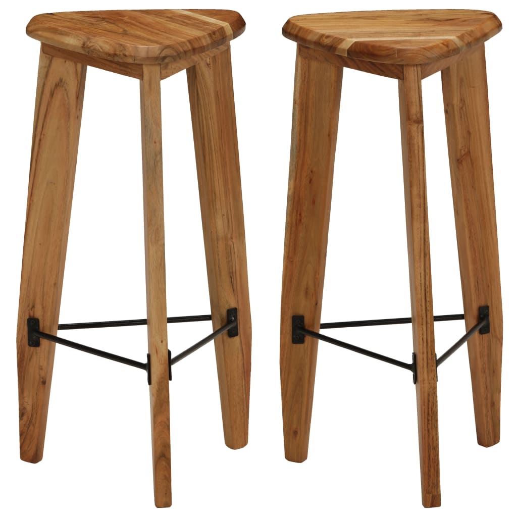 vidaXL Tabourets de bar 2 pcs Bois d'acacia massif