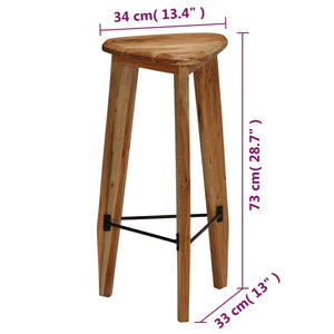 vidaXL Tabourets de bar 2 pcs Bois d'acacia massif