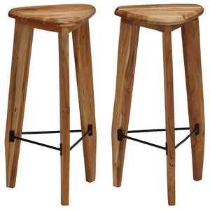 vidaXL Tabourets de bar 2 pcs Bois d'acacia massif