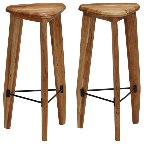 vidaXL Tabourets de bar 2 pcs Bois d'acacia massif