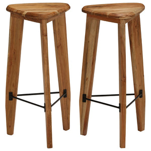 vidaXL Tabourets de bar 2 pcs Bois d'acacia massif