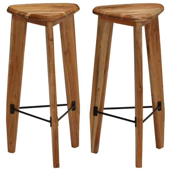 vidaXL Tabourets de bar 2 pcs Bois d'acacia massif