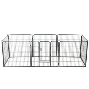 Hunde-Laufgitter 8 Paneele Stahl 80 x 80 cm Schwarz