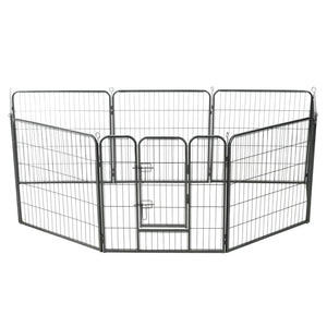 Hunde-Laufgitter 8 Paneele Stahl 80 x 80 cm Schwarz