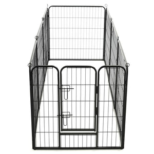 Hunde-Laufgitter 8 Paneele Stahl 80 x 80 cm Schwarz
