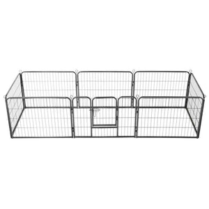 Hunde-Laufgitter 8 Paneele Stahl 60 x 80 cm Schwarz