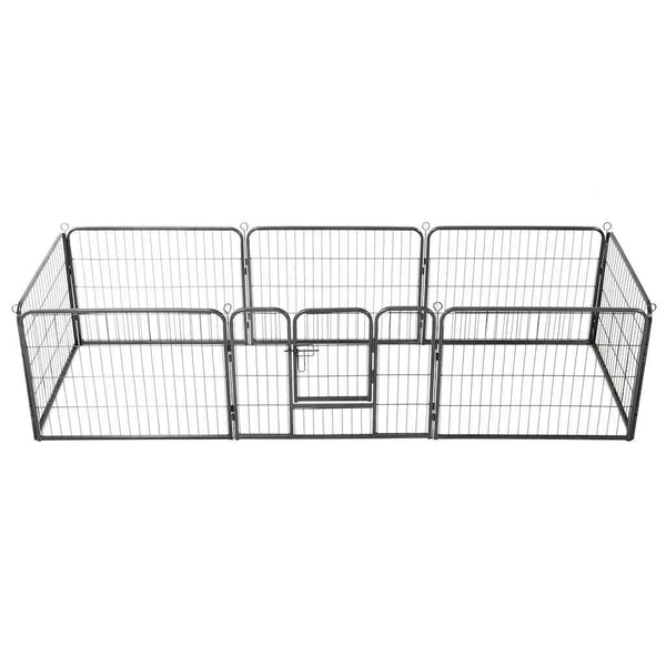 Hunde-Laufgitter 8 Paneele Stahl 60 x 80 cm Schwarz