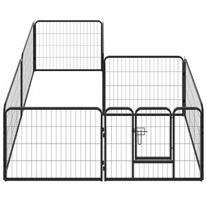 Hunde-Laufgitter 8 Paneele Stahl 60 x 80 cm Schwarz