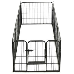 Hunde-Laufgitter 8 Paneele Stahl 60 x 80 cm Schwarz