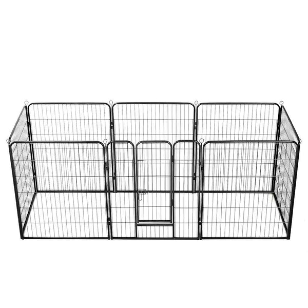 Hunde-Laufgitter 8 Paneele Stahl 80 x 100 cm Schwarz