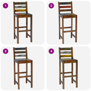vidaXL Tabourets de bar 2 pcs. Bois de récupération