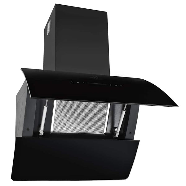 Wandhaube Edelstahl 60cm 756 m³/h Schwarz