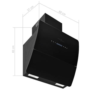Wandhaube Edelstahl 60cm 756 m³/h Schwarz