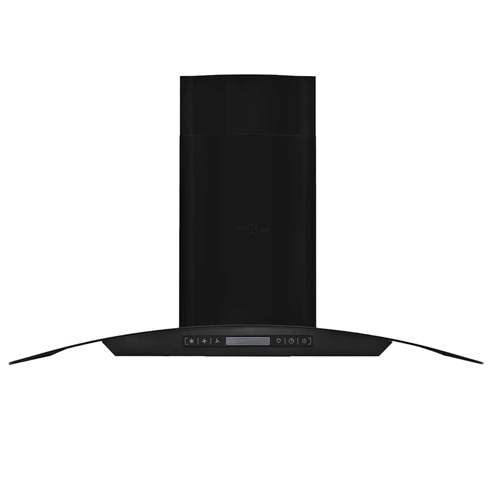 Wandmontage Dunstabzugshaube Edelstahl 90cm Schwarz