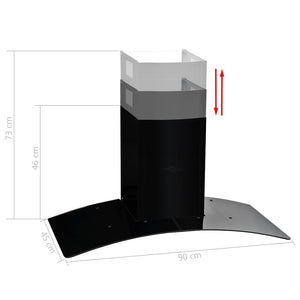 Wandmontage Dunstabzugshaube Edelstahl 90cm Schwarz