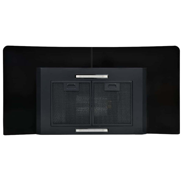 Wandmontage Dunstabzugshaube Edelstahl 90cm Schwarz