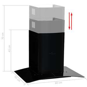 Wand-Dunstabzugshaube Schwarz 60cm 756m³/h