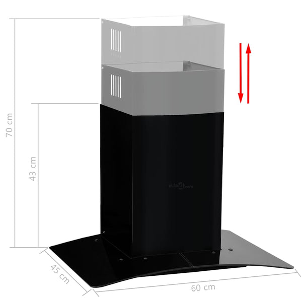 Wand-Dunstabzugshaube Schwarz 60cm 756m³/h