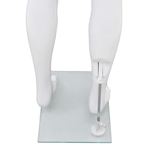 Männliche Schaufensterpuppe mit Glassockel Weiß 185 cm