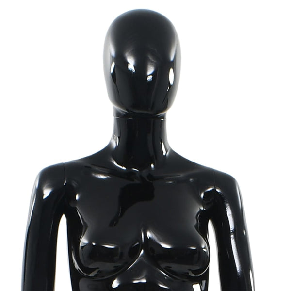 Weibliche Schaufensterpuppe mit Glassockel Schwarz 175 cm