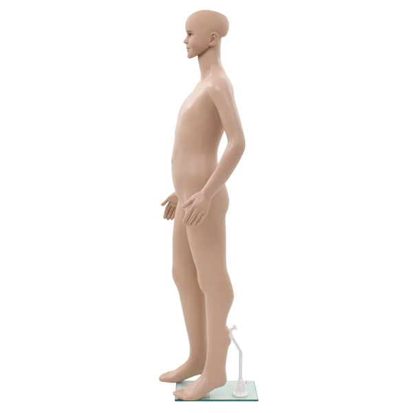 Ganzkörper-Schaufensterpuppe Kind mit Glassockel Beige 140 cm