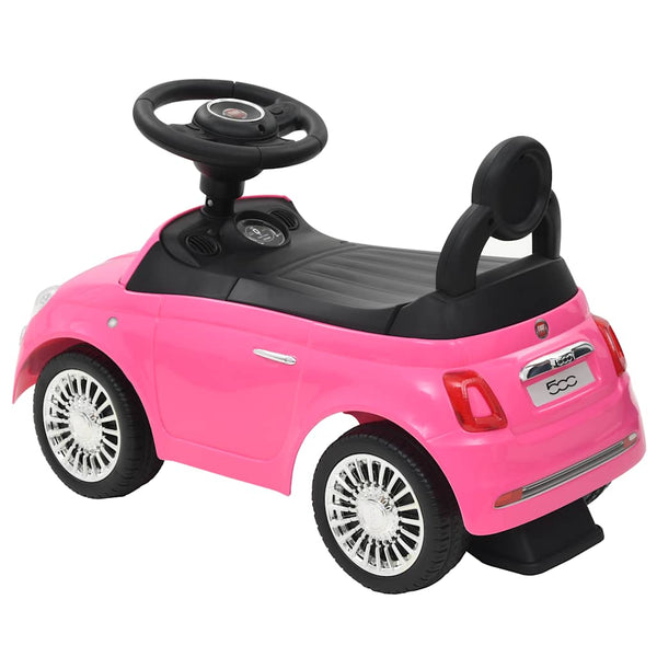 Rosa Fiat 500 Kinder-Aufsitzauto