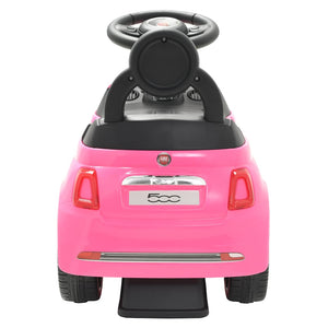 Rosa Fiat 500 Kinder-Aufsitzauto