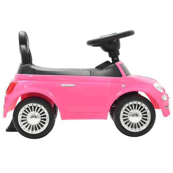 Rosa Fiat 500 Kinder-Aufsitzauto