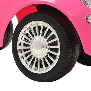 Rosa Fiat 500 Kinder-Aufsitzauto