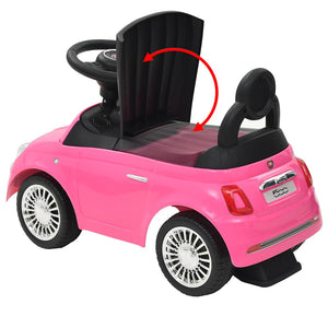 Rosa Fiat 500 Kinder-Aufsitzauto